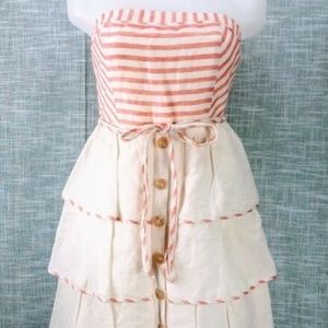Anthropologie Maeve - Sweet Shop Linen Tiered Dres